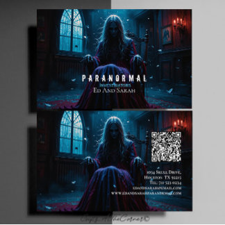 Paranormal Investigator Haunted Possessed Girl Business Card