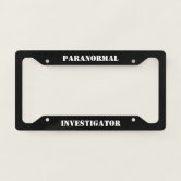 Paranormal Investigator License Plate Frame - Novelty Car Accessory