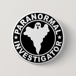Paranormal Investigator Logo Halloween Costume Pinback Button