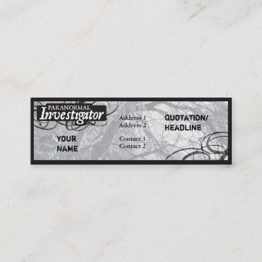 Customizable Paranormal Investigator Business Card Template