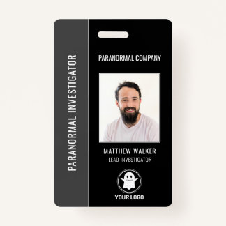 Paranormal Investigator QR Code Name Tag Photo ID Badge
