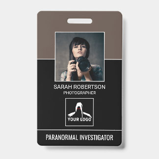 Paranormal Investigator QR Code Photo ID Security Badge