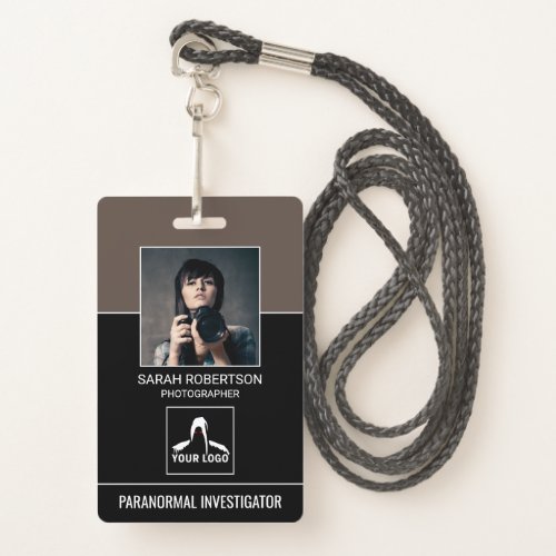 Paranormal Investigator QR Code Photo ID Security Badge