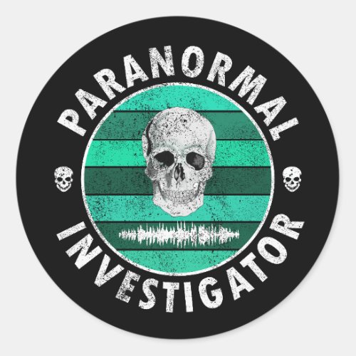Paranormal Investigator Skull  Classic Round Sticker