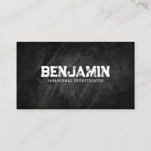 Paranormal Investigator Trendy Distressed Black Business Card