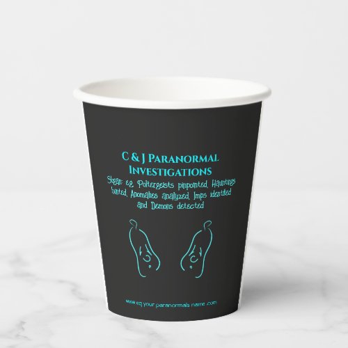 Paranormal Investigator w ghost logo Paper Cups