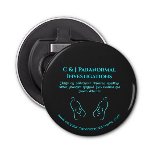 Paranormal Investigator with ghost logo Bottle Opener