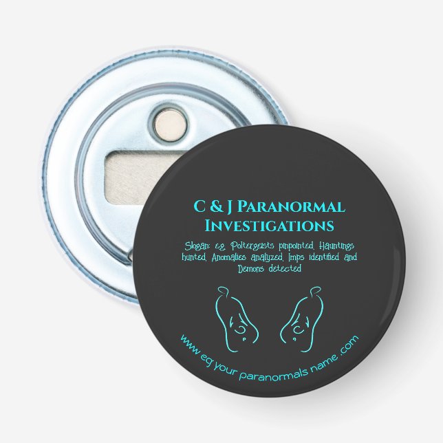 Paranormal Investigator with ghost logo Bottle Opener (Front)