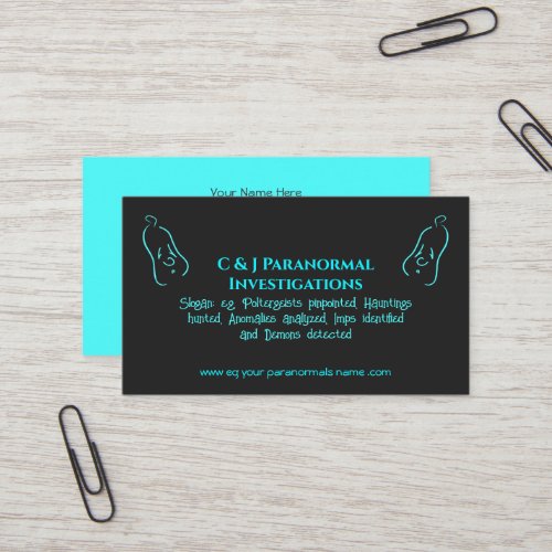 Paranormal Investigator with ghost logo Business Card