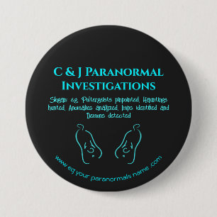 Paranormal Investigator with ghost logo Button