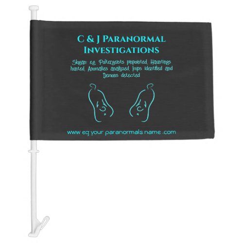 Paranormal Investigator with ghost logo Car Flag