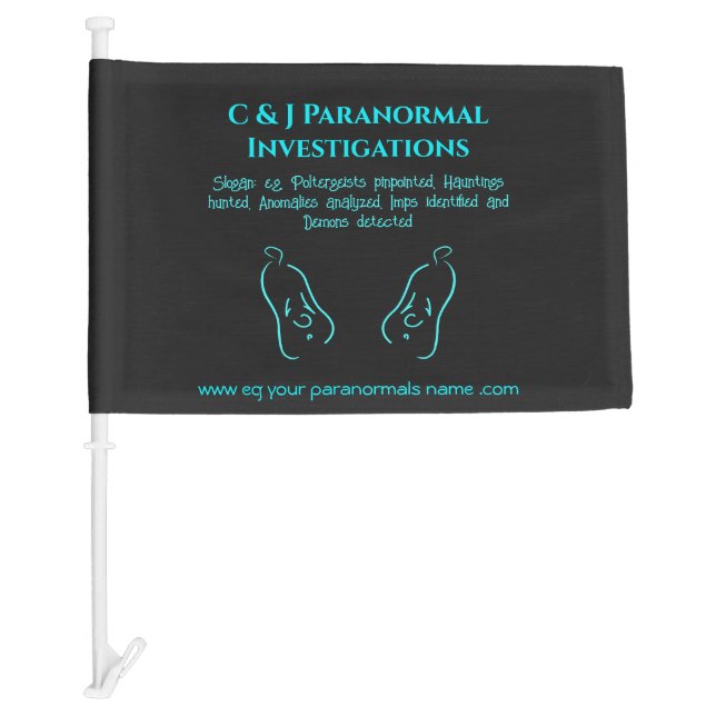 Paranormal Investigator with ghost logo Car Flag (Front)