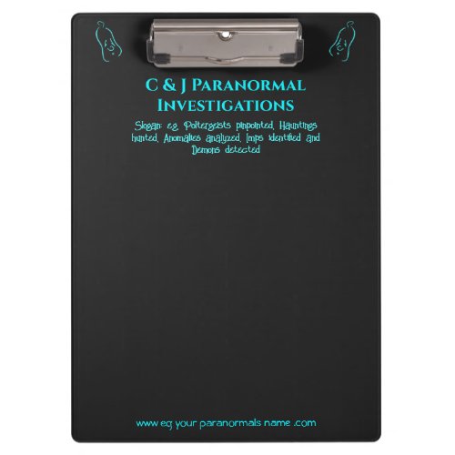 Paranormal Investigator with ghost logo Clipboard