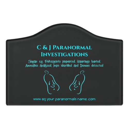 Paranormal Investigator with ghost logo Door Sign
