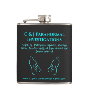 Paranormal Investigator with ghost logo Flask