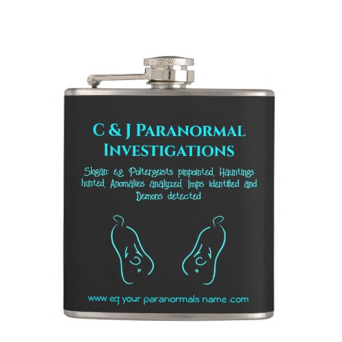 Paranormal Investigator with ghost logo Flask