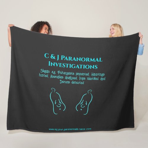 Paranormal Investigator with ghost logo Fleece Blanket
