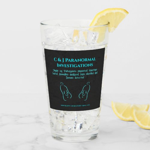 Paranormal Investigator with ghost logo Glass