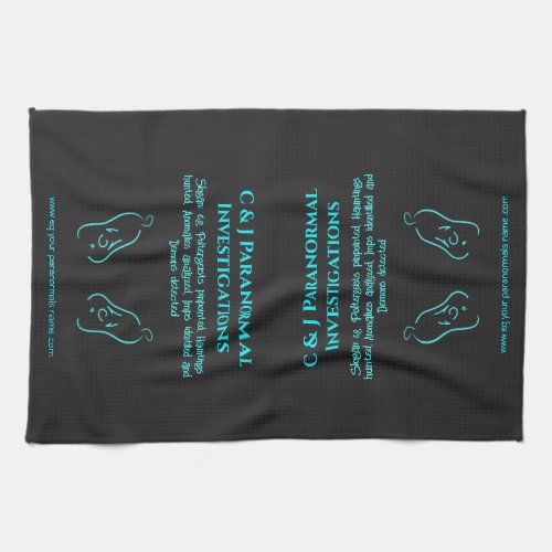 Paranormal Investigator with ghost logo Kitchen Towel