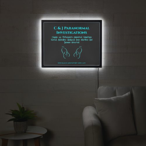 Paranormal Investigator with ghost logo LED Sign
