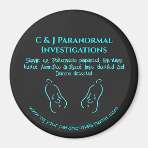 Paranormal Investigator with ghost logo Magnet