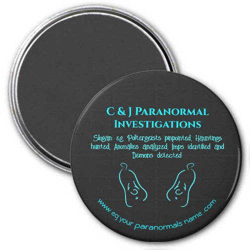 Paranormal Investigator with ghost logo Magnet