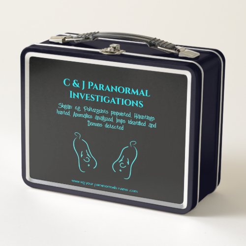 Paranormal Investigator with ghost logo Metal Lunch Box