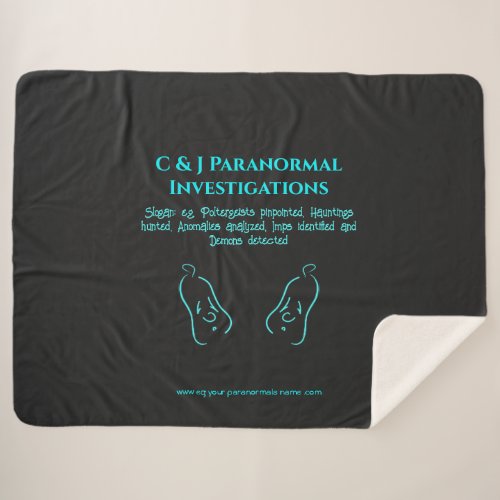 Paranormal Investigator with ghost logo Sherpa Blanket