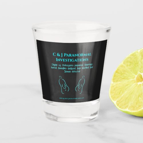 Paranormal Investigator with ghost logo Shot Glass