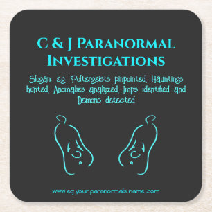 Paranormal Investigator with ghost logo Square Paper Coaster