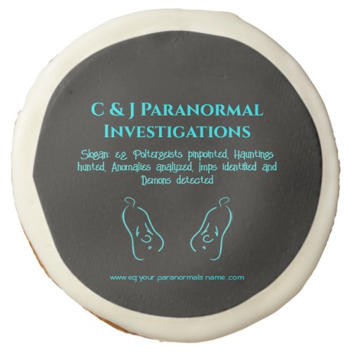 Paranormal Investigator with ghost logo Sugar Cookie