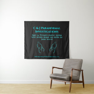 Paranormal Investigator with ghost logo Tapestry
