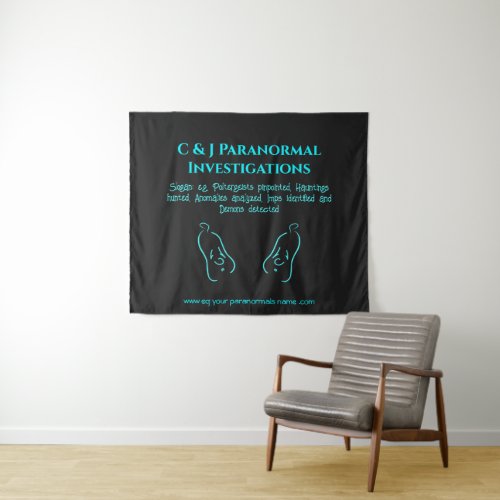 Paranormal Investigator with ghost logo Tapestry