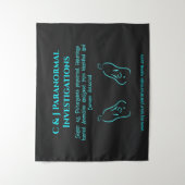 Paranormal Investigator with ghost logo Tapestry (Front)