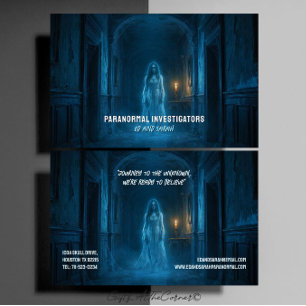 Paranormal Investigators Eerie Ghost Lady Haunted Business Card