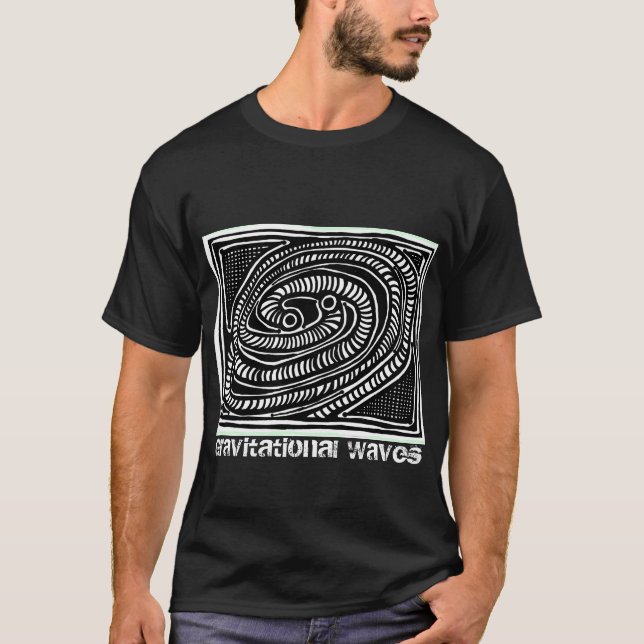 ParanormalPrints T-Shirt Gravitational Waves (Blk) (Front)