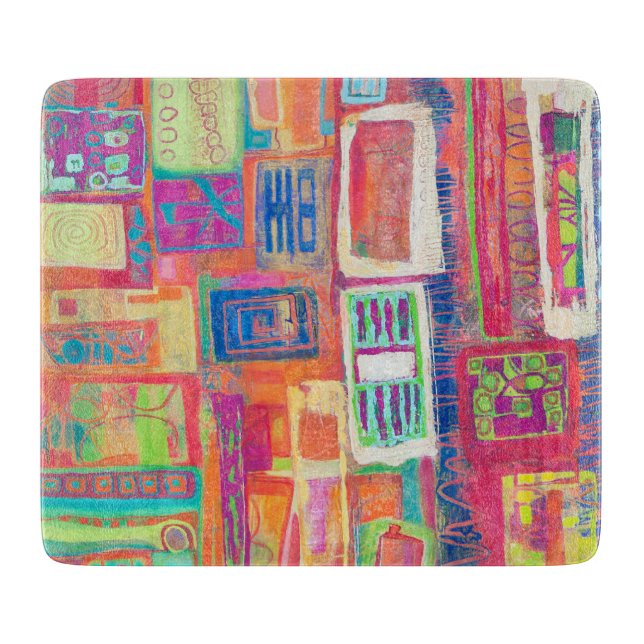 Paraphernalia 6 x 7 Deco Glass Cutting Board (Front)