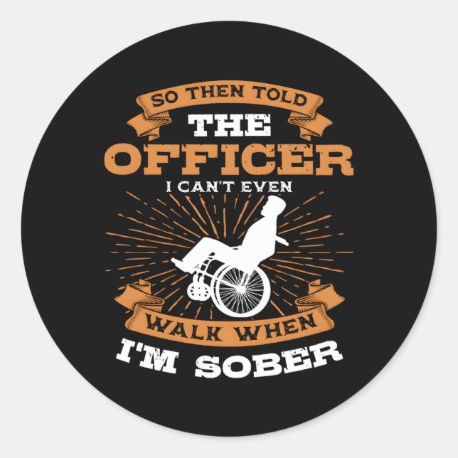 Paraplegic Disabled Person Paraplegia Wheelchair P Classic Round Sticker (Front)