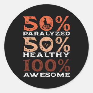 Paraplegic Disabled Person Wheelchair Classic Round Sticker