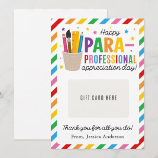 Paraprofessional Appreciation Day Gift Card Holder