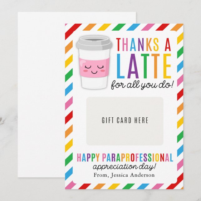 Paraprofessional Appreciation Day Gift Card Holder (Front/Back)