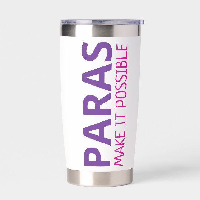 Paraprofessional Coffee Cup, Custom Paras Make It  Insulated Tumbler (Left)