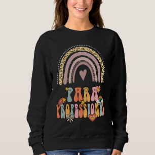 Paraprofessional Groovy Retro Vintage Rainbow Cute Sweatshirt