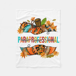 Paraprofessional Happy Fall Y’all Pumpkin Para Tea Fleece Blanket
