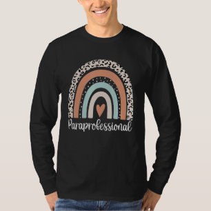 Paraprofessional Leopard Rainbow Teacher Back To S T-Shirt