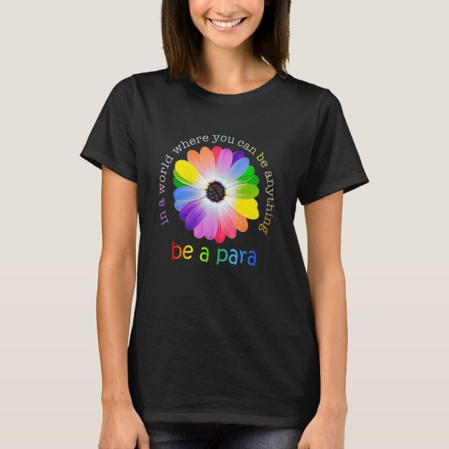Paraprofessional Life Boho Leopard Rainbow Back To T-Shirt (Front)