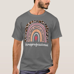Paraprofessional Life Boho Leopard Rainbow Back To T-Shirt