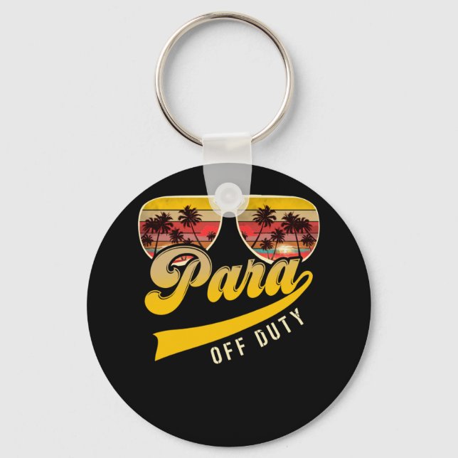 Paraprofessional Para Off Duty Sunglasses Beach Keychain (Front)