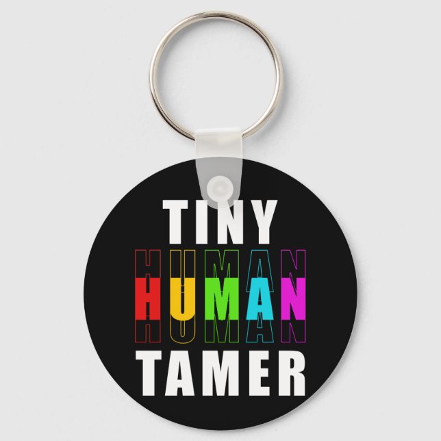 Paraprofessional Paraeducator Tiny Tamer Teacher Keychain (Front)
