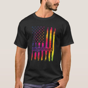 Paraprofessional Us Flag Parapro Proud Para T-Shirt